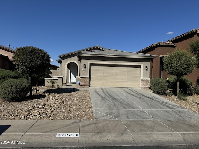 view of front of house with a garage