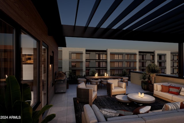 19360 N 73rd St Unit 1070, Scottsdale, AZ 85255 - balcony featuring an outdoor living space with a fire pit, a patio, and grilling area