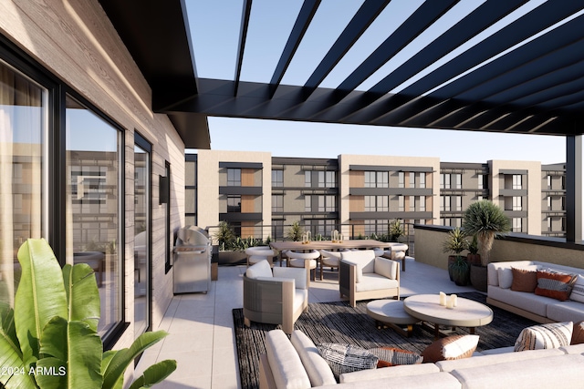 19360 N 73rd St Unit 1070, Scottsdale, AZ 85255 - view of patio with an outdoor hangout area, a balcony, and grilling area