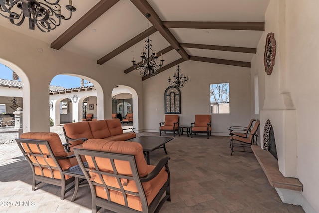 view of patio / terrace with outdoor lounge area and ceiling fan