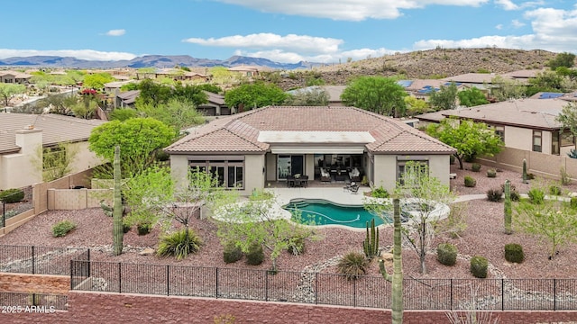 42429 N Cross Timbers Ct, Anthem, AZ 85086 - view of pool featuring a patio, a fenced backyard, and a mountain view