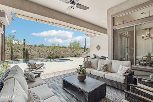 42429 N Cross Timbers Ct, Anthem, AZ 85086 - view of patio with outdoor lounge area and ceiling fan
