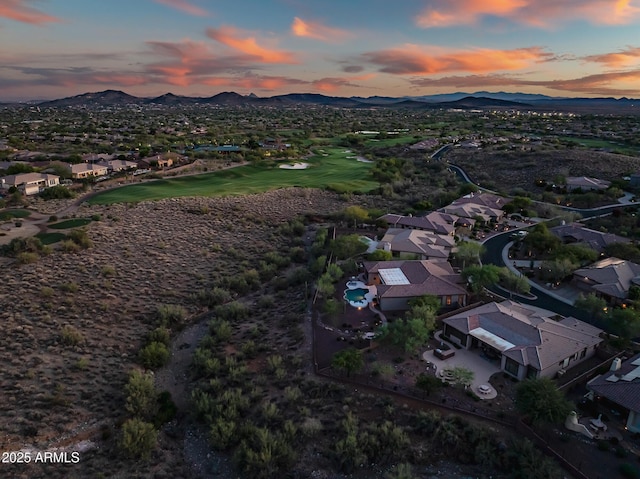 42429 N Cross Timbers Ct, Anthem, AZ 85086 - aerial view at dusk of a mountain view, golf course view, and a residential view