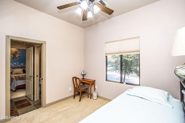 6334 E Albany St, Mesa, AZ 85205 - bedroom featuring carpet floors, baseboards, and ceiling fan