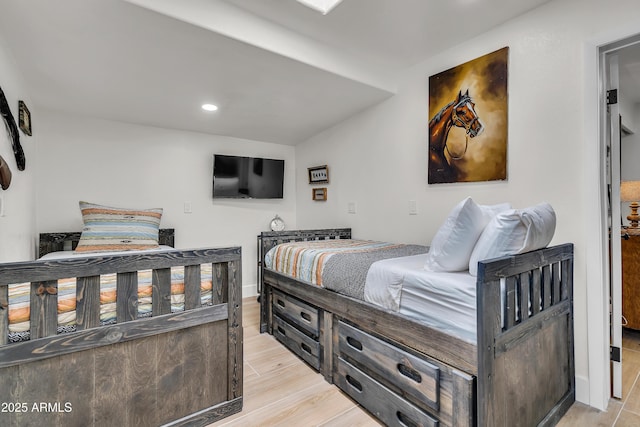 1209 E Marigold Ln, Tempe, AZ 85288 - bedroom with light wood-style flooring, recessed lighting, and baseboards