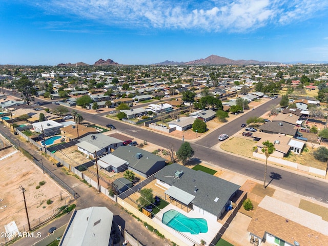 1209 E Marigold Ln, Tempe, AZ 85288 - aerial perspective of suburban area featuring a mountain backdrop and a pool
