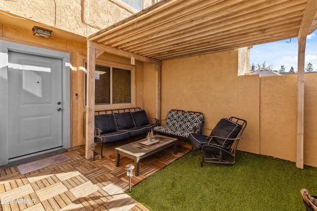 view of patio featuring an outdoor living space