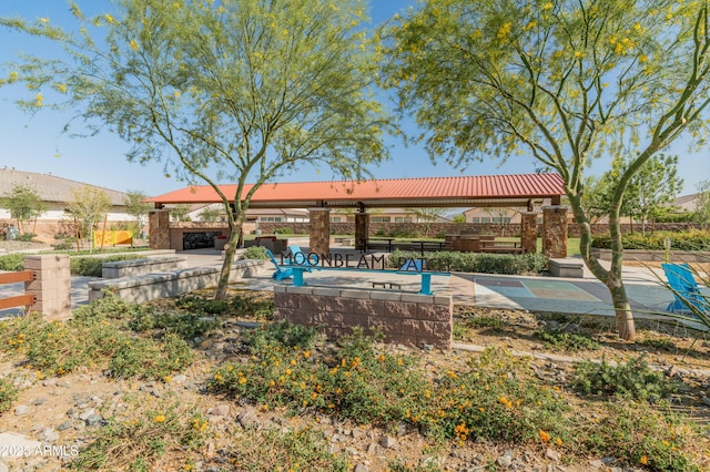 view of community with a gazebo