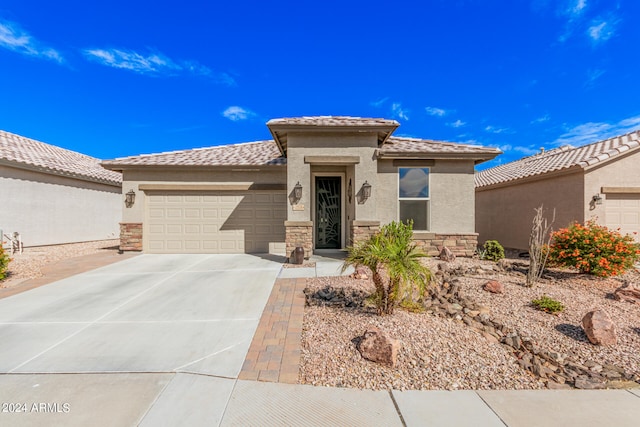 view of front of house with a garage