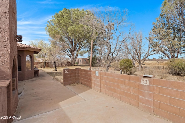 view of patio featuring fence private yard