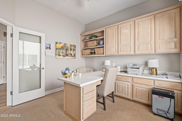 21474 N 56th Ave, Glendale, AZ 85308 - office with built in study area, baseboards, and ceiling fan