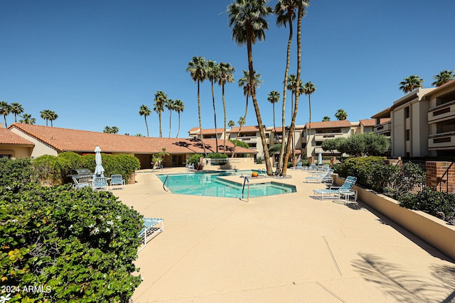 view of pool with a patio