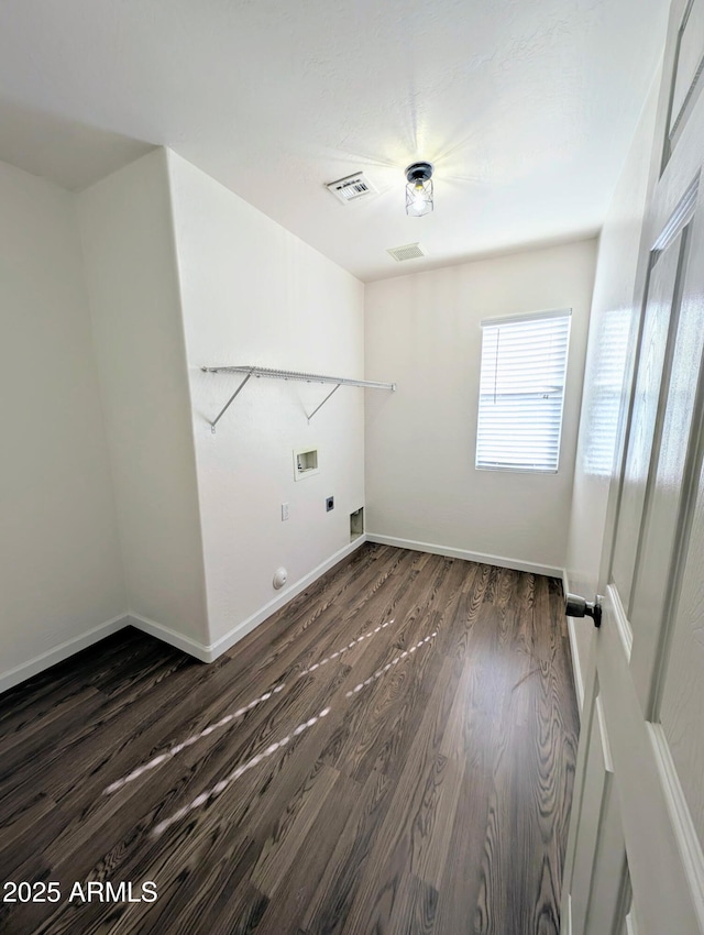 22523 W Pima St, Buckeye, AZ 85326 - washroom featuring hookup for a washing machine, dark wood-type flooring, and hookup for a gas dryer