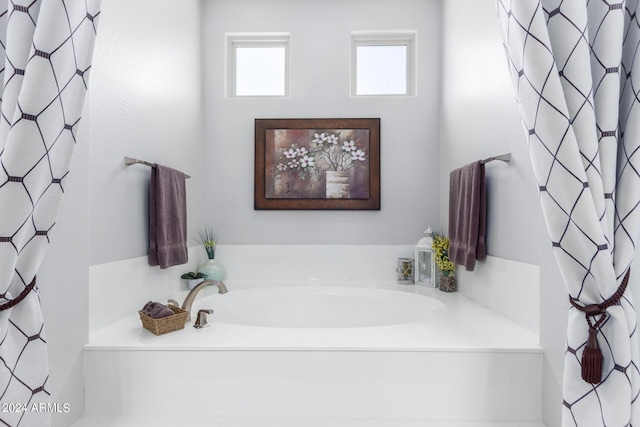 bathroom featuring a washtub