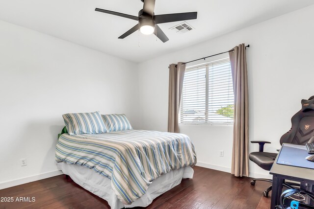 21167 E Aspen Valley Dr, Queen Creek, AZ 85142 - bedroom featuring baseboards, wood finished floors, and an office area