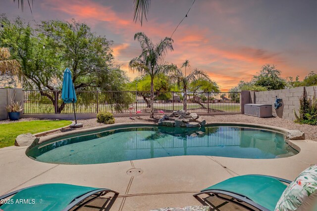 21167 E Aspen Valley Dr, Queen Creek, AZ 85142 - view of swimming pool with a patio