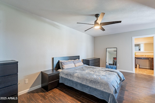 215 S 132nd St, Chandler, AZ 85225 - bedroom with dark wood-style flooring and a ceiling fan