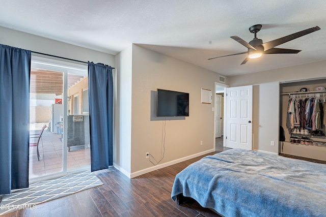215 S 132nd St, Chandler, AZ 85225 - bedroom featuring wood finished floors and ceiling fan