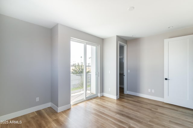 empty room featuring light wood-type flooring