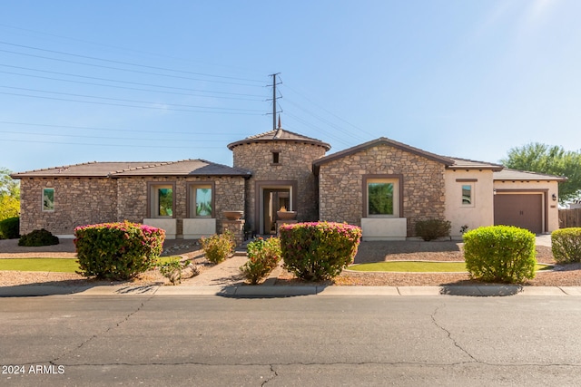 view of front of house with a garage