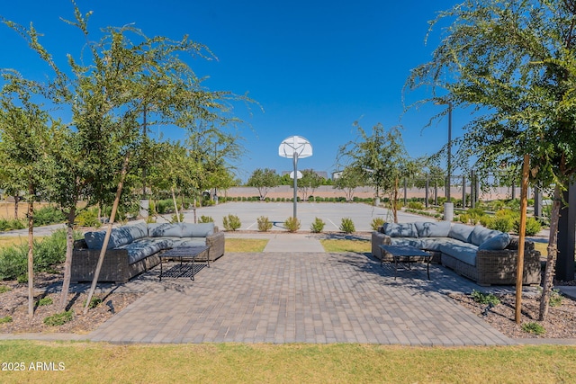 view of patio featuring an outdoor hangout area
