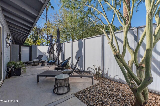 view of patio with a fenced backyard