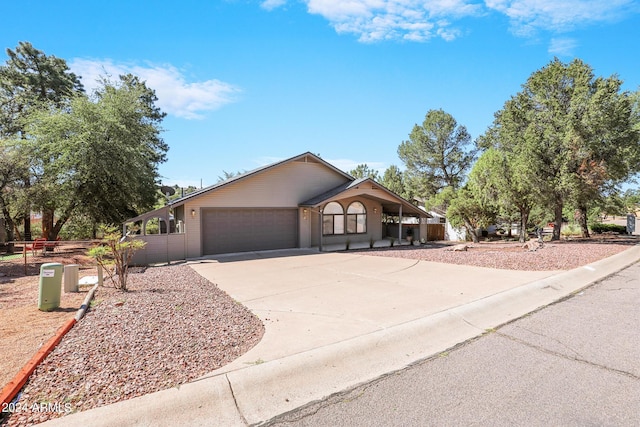 view of front of house with a garage