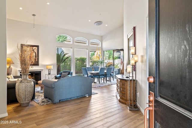 living room featuring hardwood / wood-style flooring and plenty of natural light