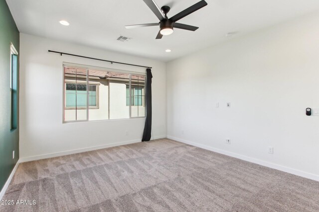 6641 N Desert Shadow Ln, Phoenix, AZ 85014 - unfurnished room featuring carpet flooring, a ceiling fan, baseboards, and recessed lighting
