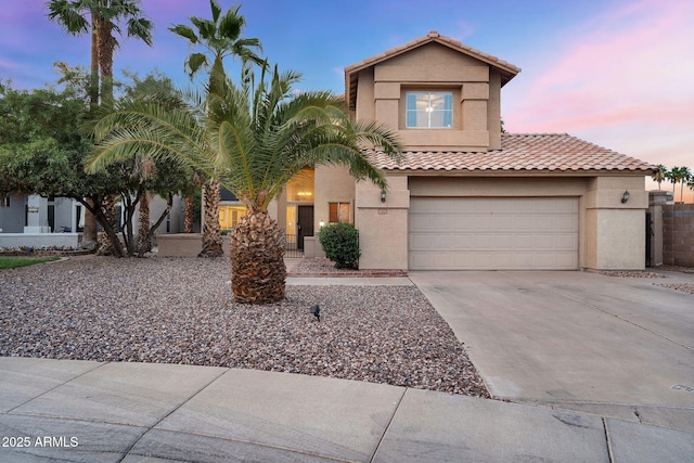 1574 E Scott Ave, Gilbert, AZ 85234 - view of front of house with stucco siding, driveway, and a tile roof