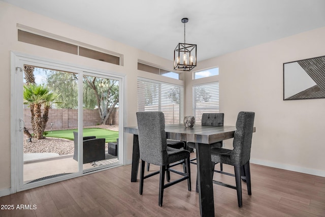 1574 E Scott Ave, Gilbert, AZ 85234 - dining space with a chandelier and wood finished floors