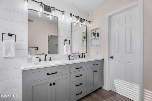 1574 E Scott Ave, Gilbert, AZ 85234 - bathroom featuring double vanity and wood finished floors