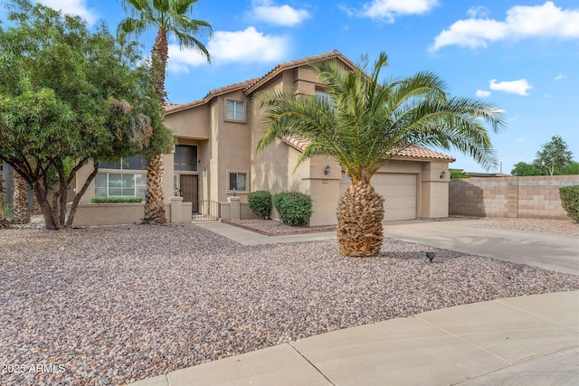 1574 E Scott Ave, Gilbert, AZ 85234 - view of front of house with driveway, stucco siding, a tile roof, and an attached garage