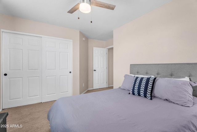 1574 E Scott Ave, Gilbert, AZ 85234 - bedroom featuring carpet floors, a closet, and a ceiling fan
