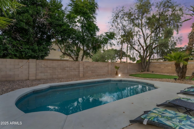 1574 E Scott Ave, Gilbert, AZ 85234 - pool at dusk with a fenced backyard