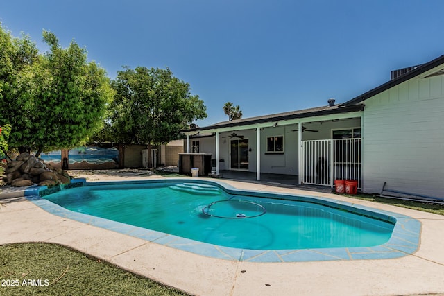 4020 W Anderson Dr, Glendale, AZ 85308 - view of swimming pool featuring ceiling fan and a patio
