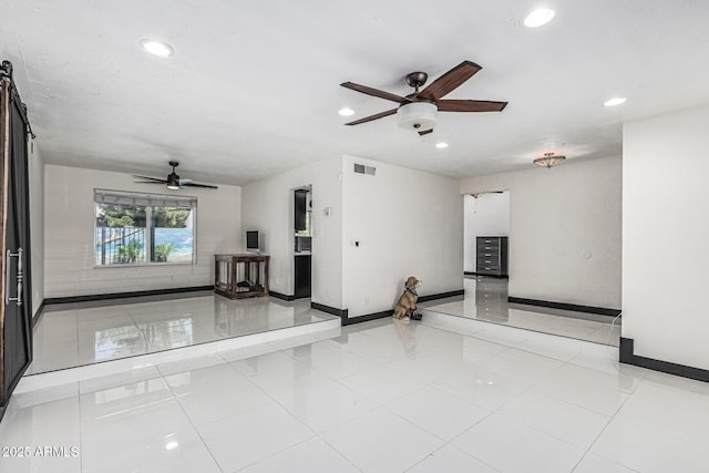 4020 W Anderson Dr, Glendale, AZ 85308 - spare room with a ceiling fan, baseboards, recessed lighting, and light tile patterned floors