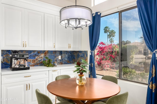 interior space with an inviting chandelier