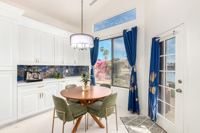 view of tiled dining space