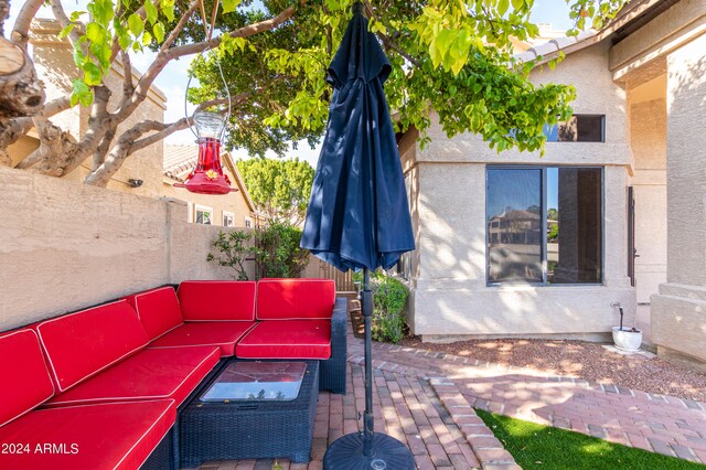 view of patio / terrace featuring an outdoor hangout area