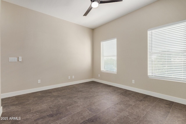 unfurnished room featuring ceiling fan