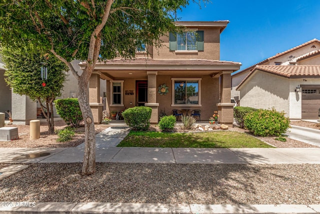 2048 S Martingale Rd, Gilbert, AZ 85295 - view of front of house featuring covered porch and stucco siding