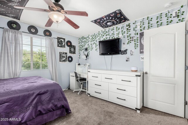 2048 S Martingale Rd, Gilbert, AZ 85295 - bedroom with light colored carpet and ceiling fan