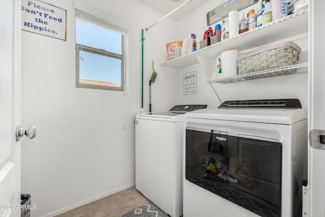 2048 S Martingale Rd, Gilbert, AZ 85295 - laundry room featuring washing machine and dryer and baseboards
