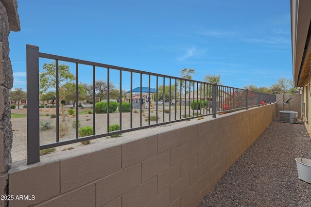 balcony with cooling unit