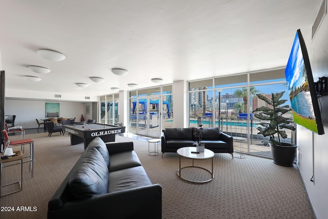community lobby with visible vents