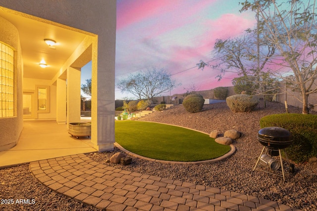 view of yard featuring a patio