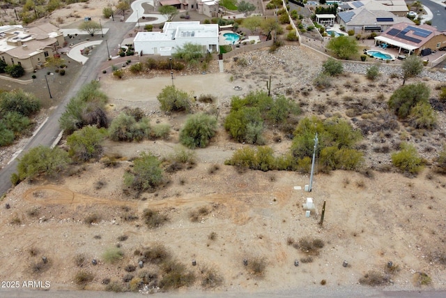 drone / aerial view with a residential view