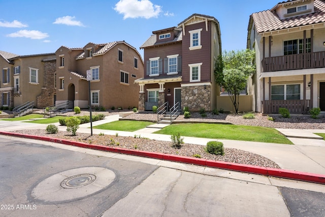 2109 E Fraktur Rd, Phoenix, AZ 85040 - view of front facade with stone siding and a residential view