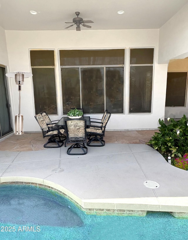 14253 N Honeysuckle Dr N, Fountain Hills, AZ 85268 - view of swimming pool with a patio area and ceiling fan